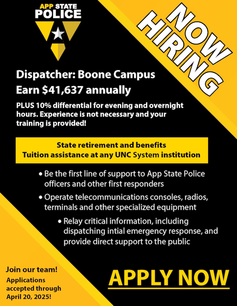 APD is Hiring a Dispatcher in Boone! 